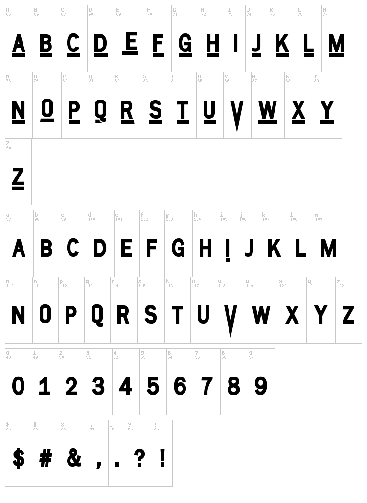 Survivor Series font map